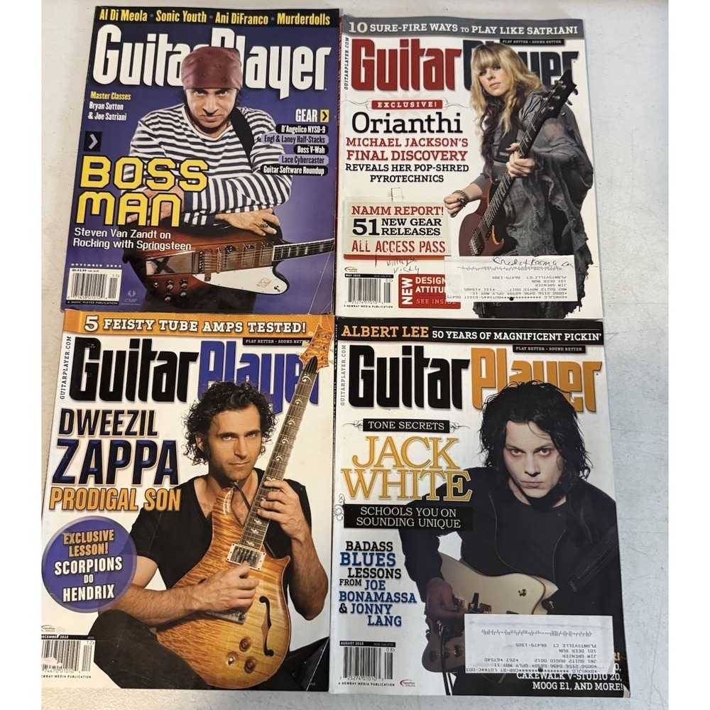 Lot Of 4 Rock Guitarists Guitar Player Magazines Zappa Orianthi White Van Zandt